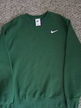 Nike Green Crewneck Sweatshirt with White Swoosh